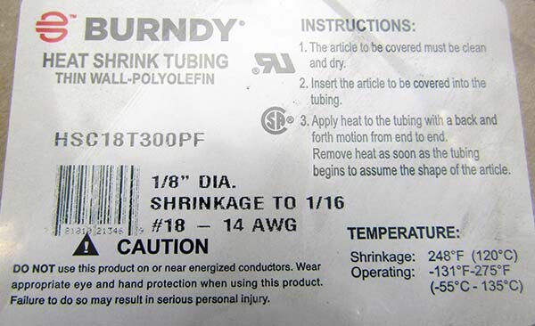 HEAT SHRINK TW 18-14GA 25FT–10105545