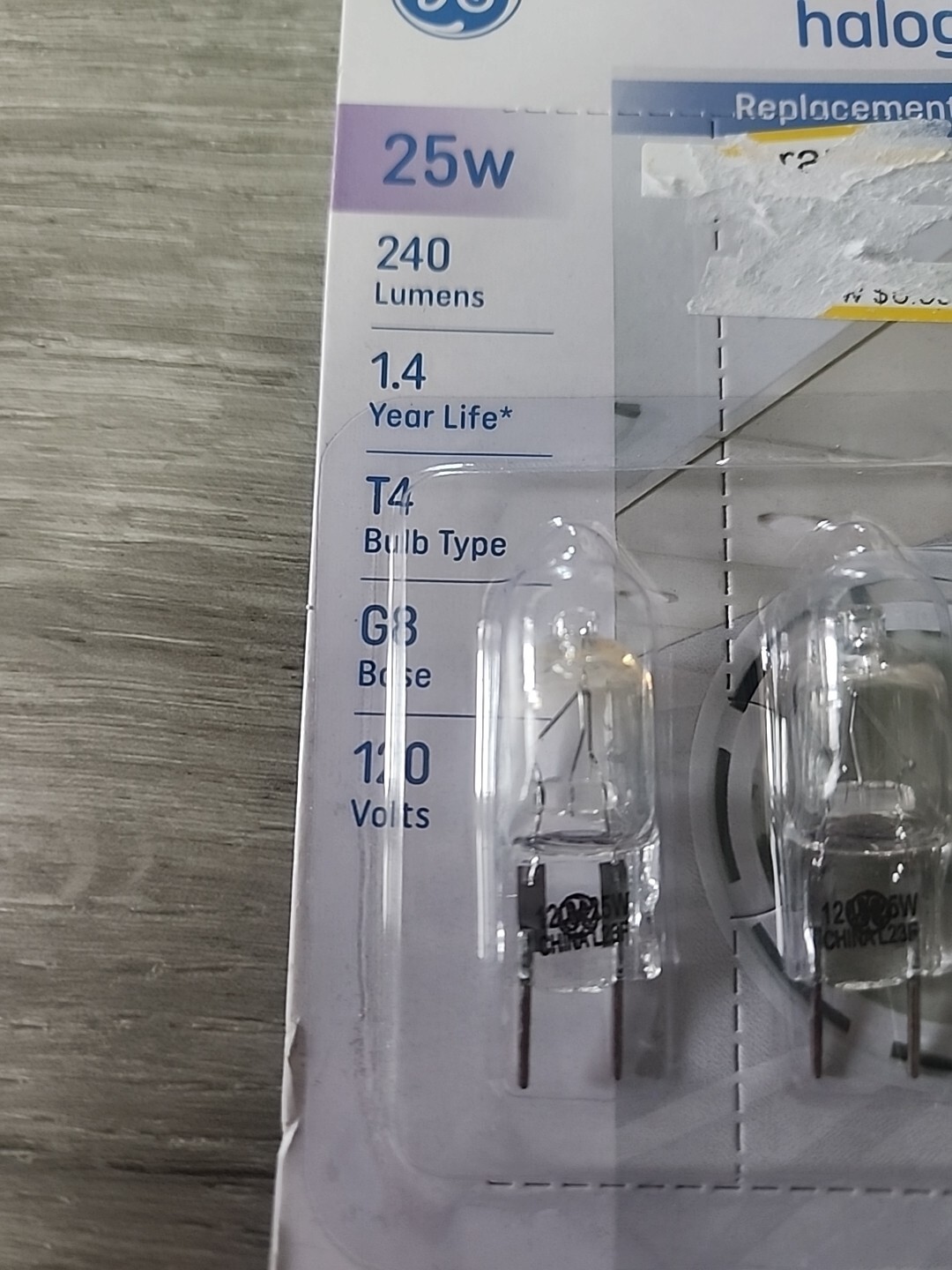 GE 25-Watt T4 Quartz Halogen Light Bulbs 2-Pk 240 Lumens 84886