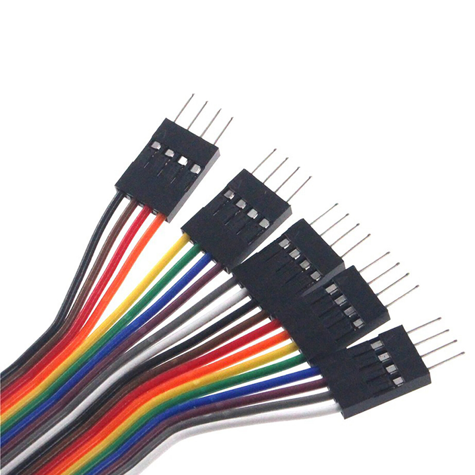 1x2P-2x20P Male-Female Single/Double Row DuPont 2.54mm Rainbow Cable Jumper Wire