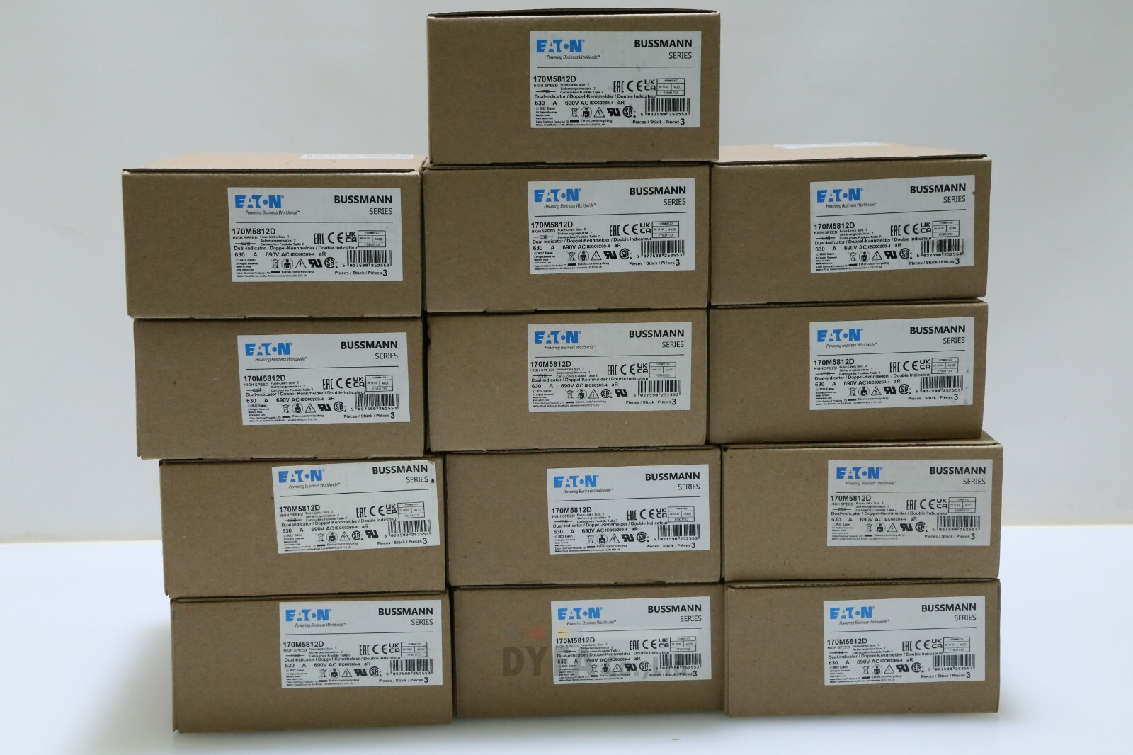 EATON Lot of 3 170M5812D Bussmann Square Body Fuse discolored ELEC-I-3078=9B48