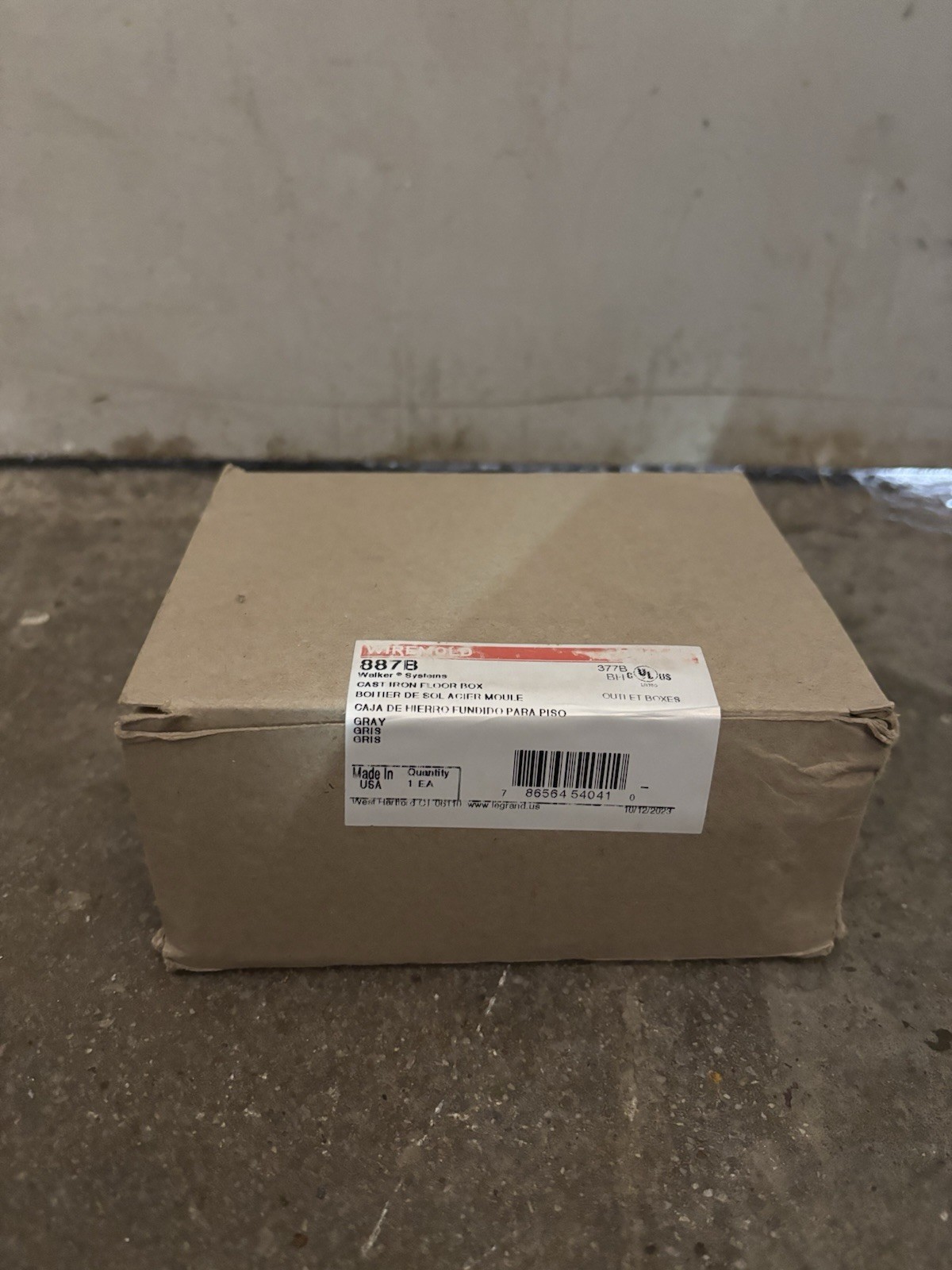 Wiremold 887B, Single Service, Metal, Fully Adjustable, Floor Box, 1pc