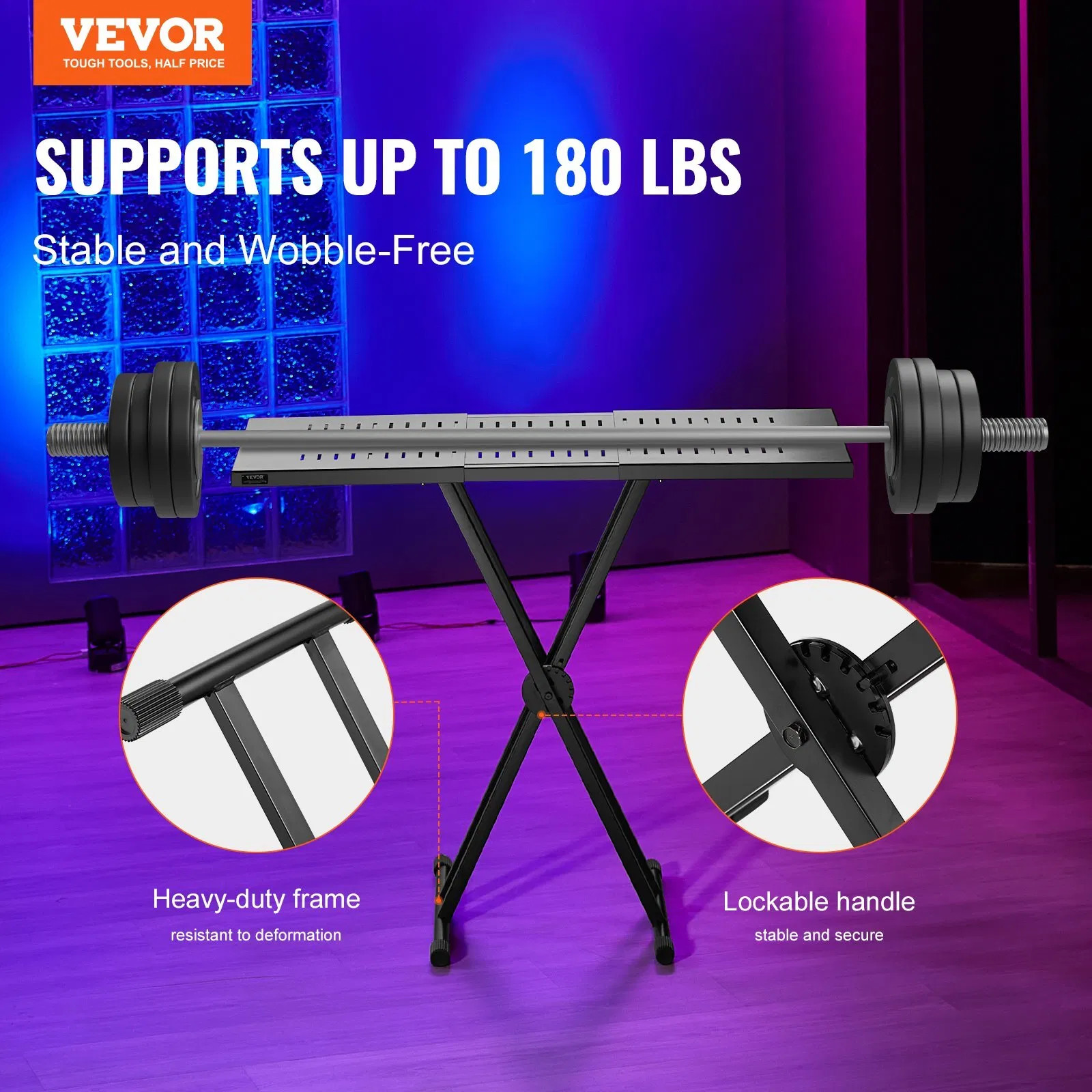 DJ Table Stand, (32″-43″) x 18″ Portable DJ Laptop and Controller Stand, Lightwe