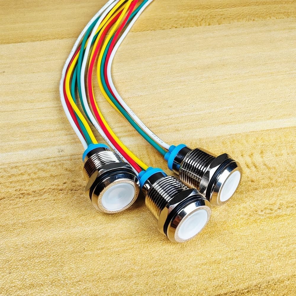 Tri Color Green Red Yellow 12mm 1/2 Inch Energy Saving LED Indicator Light 12V