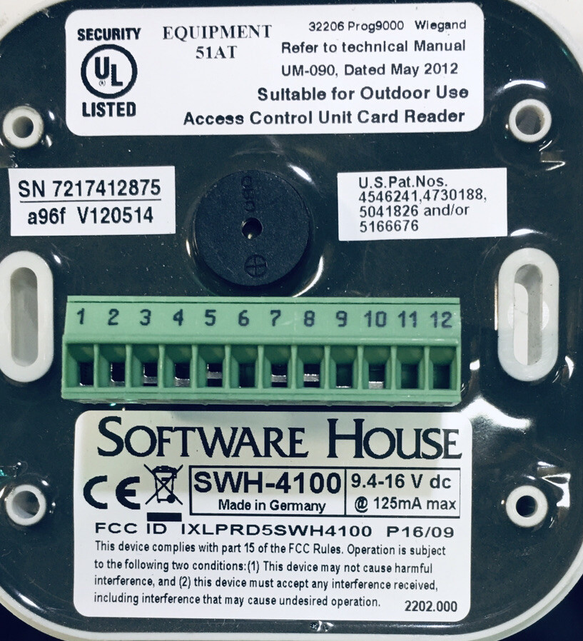 Software House SWH 4100 Access Control Unit Card Reader Indoor and Outdoor