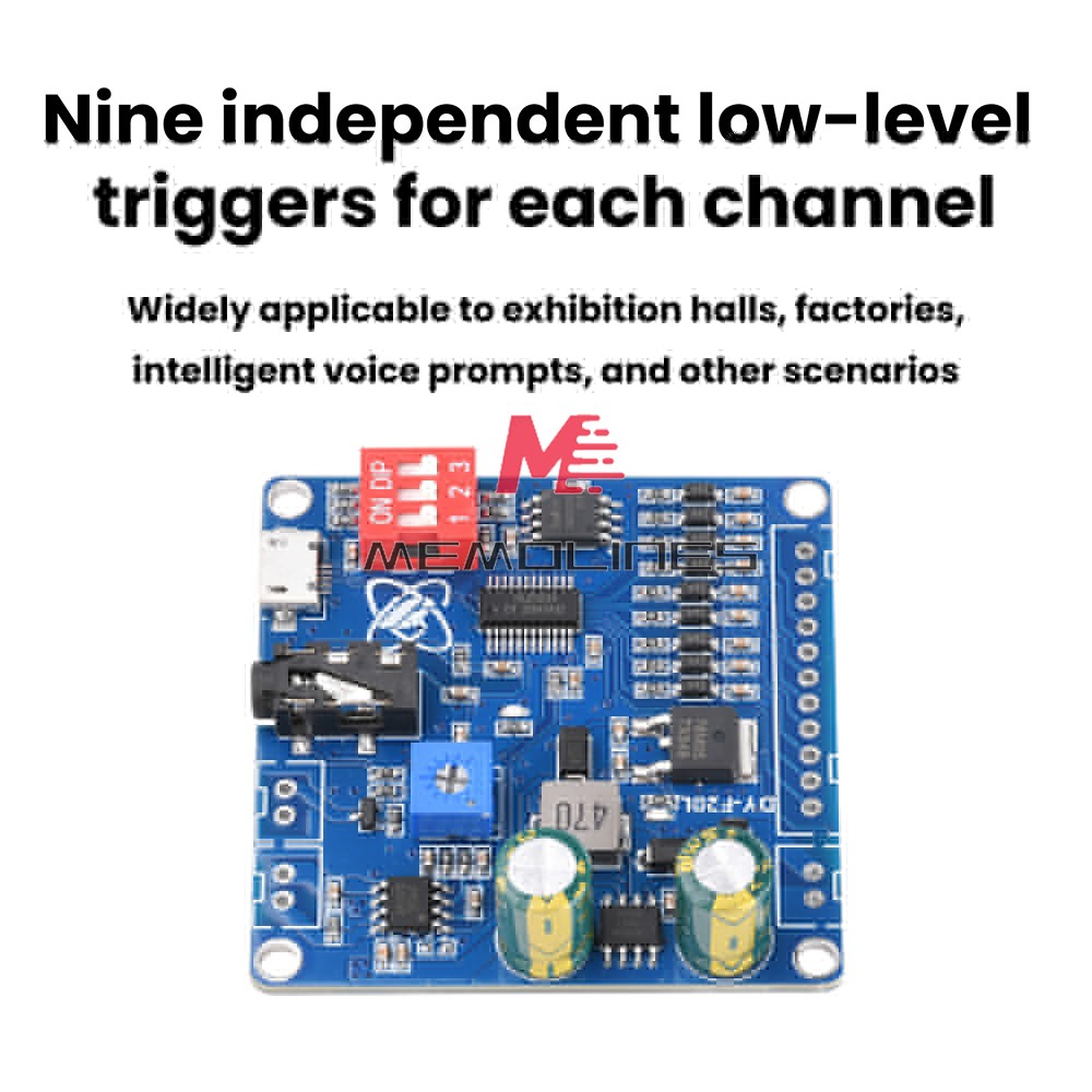 DC6-35V Voice Playback Module 9-Channel one-to-one Independent low-level trigger