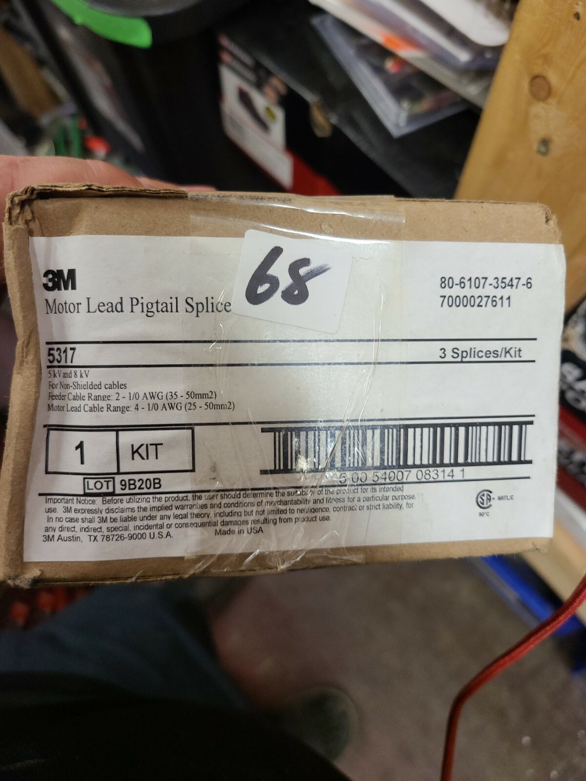 3M Motor Lead Pigtail Splice Kit 5317 5/8 kV, Non-Shielded, 2-1/0 AWG new in box