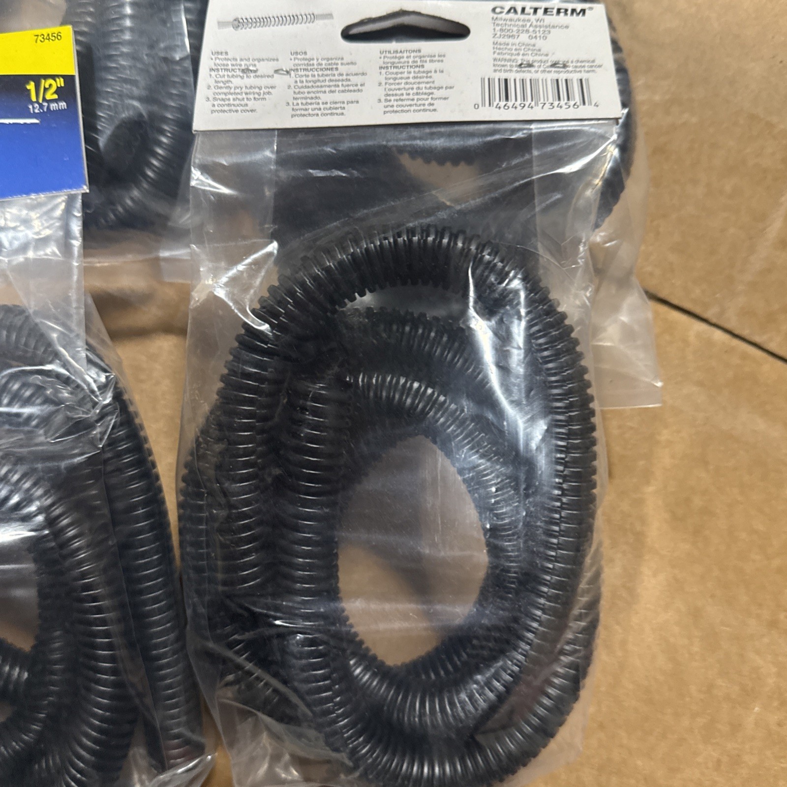 4Pc Calterm 73456 Flex Tubing Black Heat-Resistant Easy-Installation 0.5″x 4′