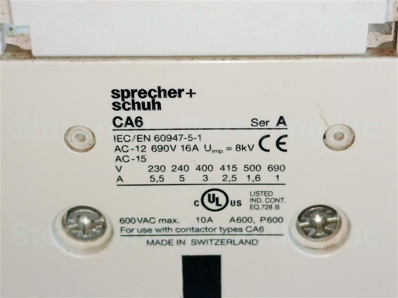 Sprecher+Schuh CA6-420-EI Electric Contactor AC-1 1000V 540 A 30Days Warranty