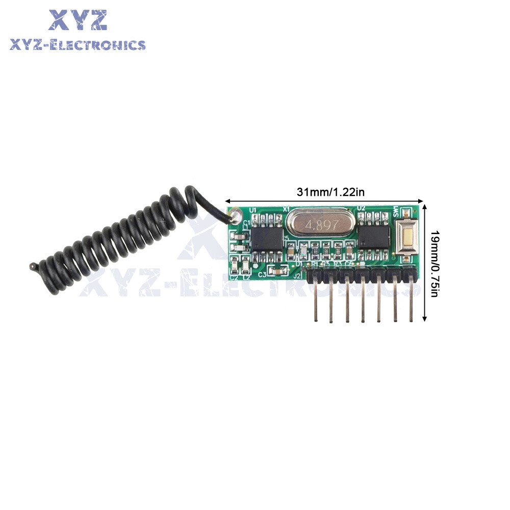 315MHz RF Module Receiver Remote Control 4-Way Learning Decoder Board DC3.3~5V