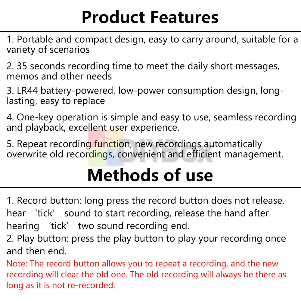 10pcs Voice Box Recordable Sound Module Plush Toy Voice Message Recorder Device