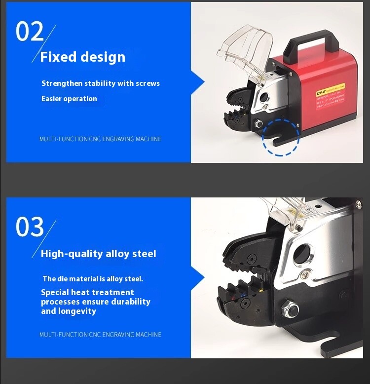 Pneumatic Cable Tubular Connector Four Side Terminal Crimping Machine