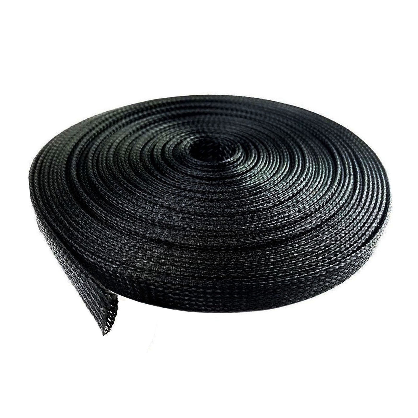 100 Feet 3/8″ Expandable Wire Cable Sleeving Sheathing Braided Loom Tubing Black