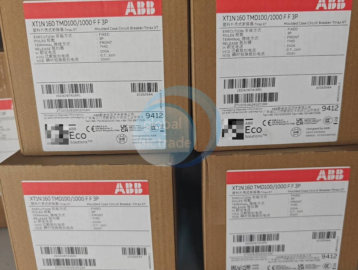 One ABB XT1N160 TMD100/1000 FF 3P Circuit Breaker XT1N160TMD100/1000 New