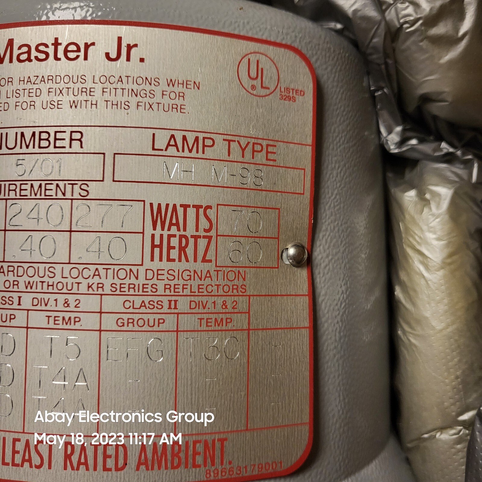 CJB70H-MT EMERSON APPLETON Code Master Jr Sealed Explosionproof HID NEW $299