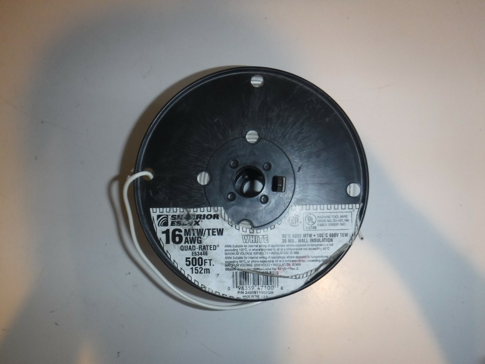 Superior Essex 16 MTW/TEW AWG QUAD-RATED E53446 500FT 152m White