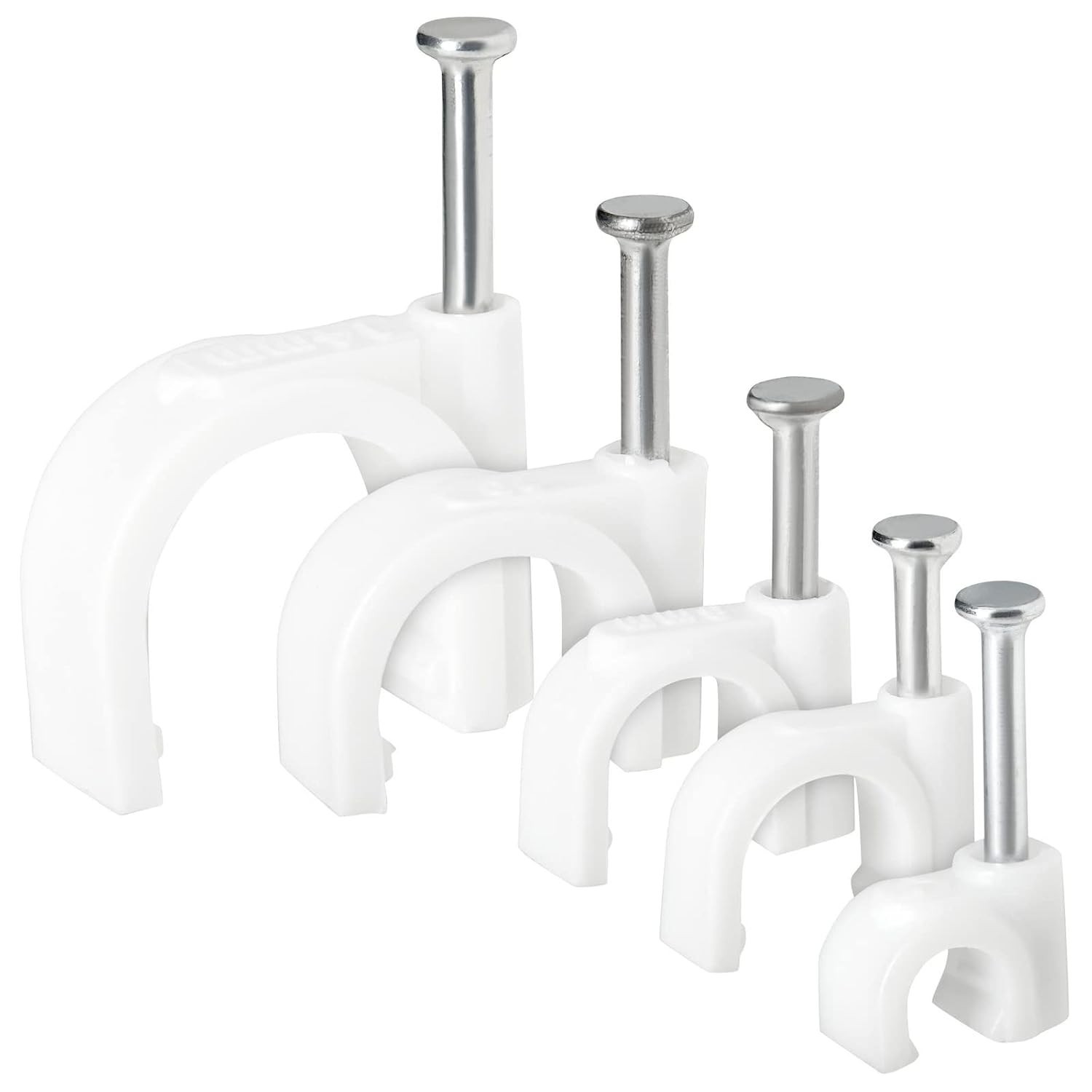 4 pack 500 each 2000 Total Electric Cable Cord White Plastic Circle Nail Clips