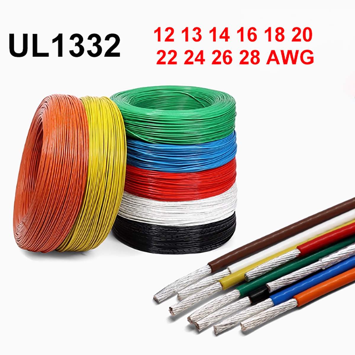 PTFE Cable Wire UL1332 12 13 14 16 18 20 22 24 26 28 AWG Flexible Tinned Copper