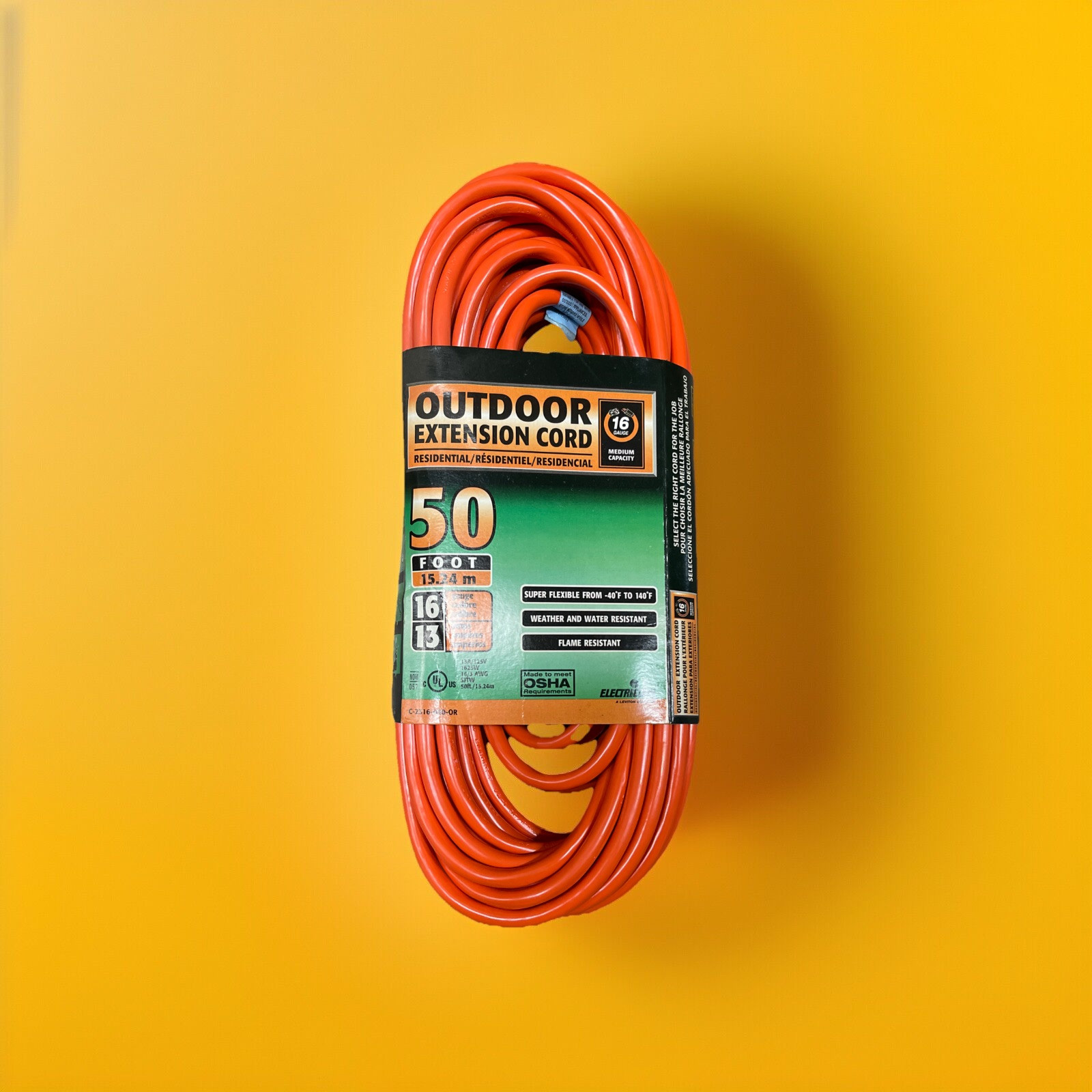 🔥Leviton Electricord C-2316-050-OR Heavy Duty Extension Cord, 50FT ~ 1 Units🔥
