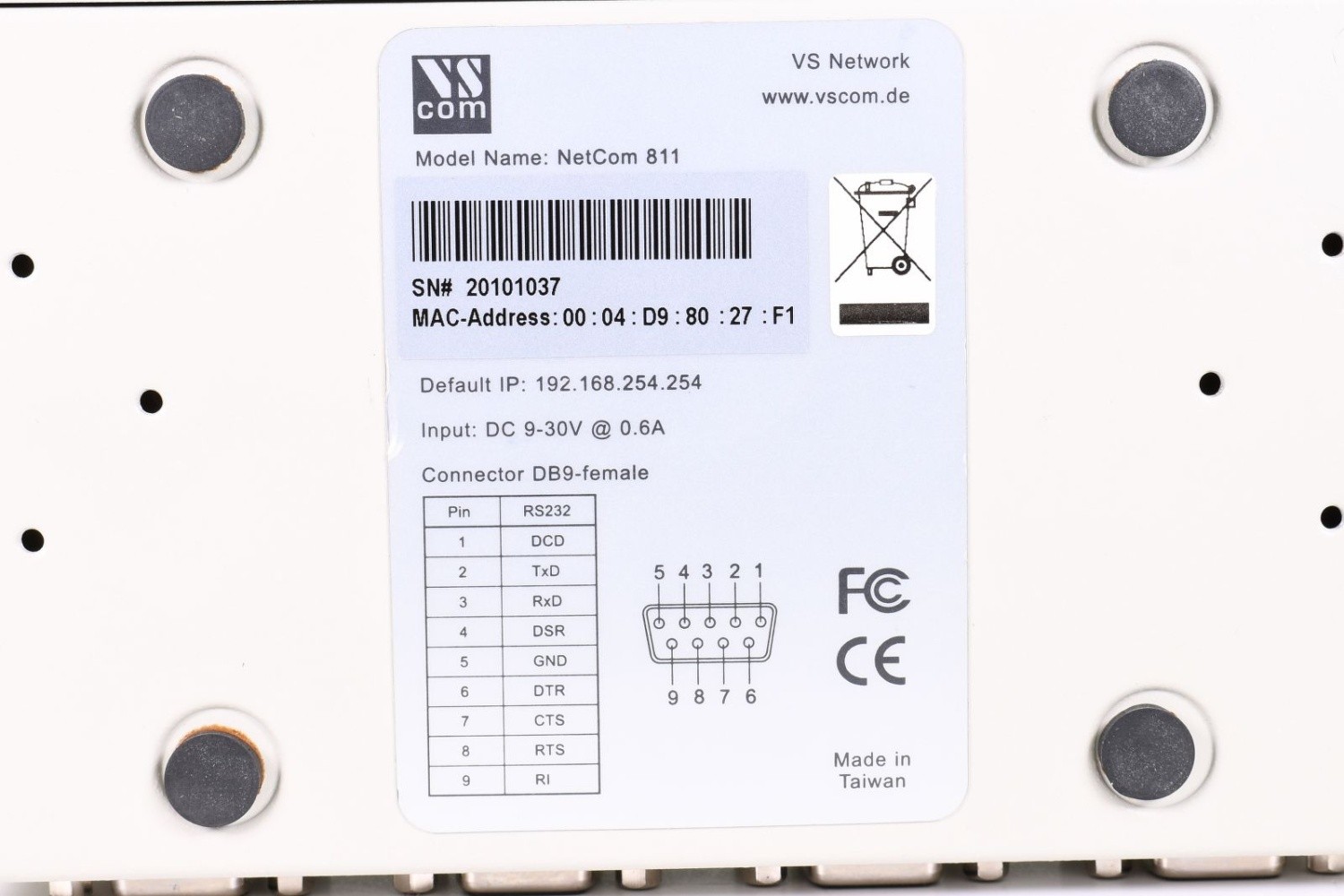 VS COM NetCom 811, 8 Port RS 232, Device Server