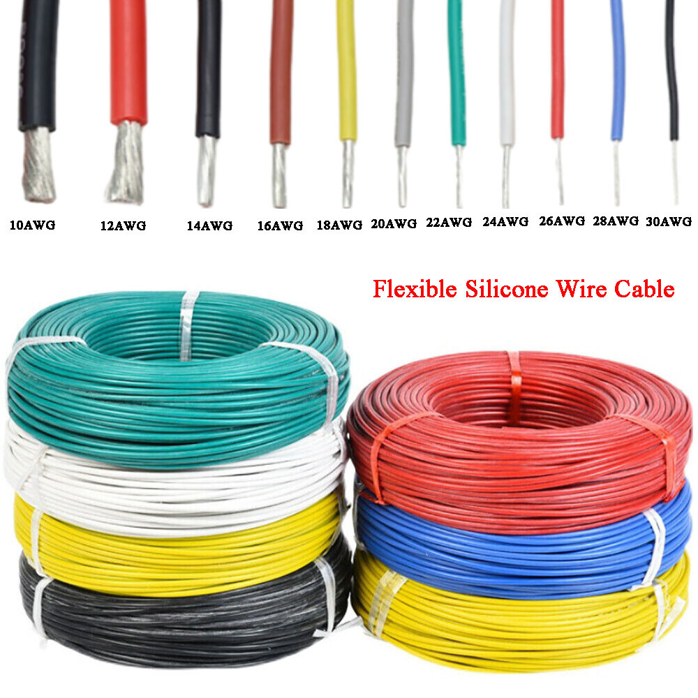 10AWG – 30AWG Silicone Electrical Wire Flexible Stranded Cable Tinned Copper