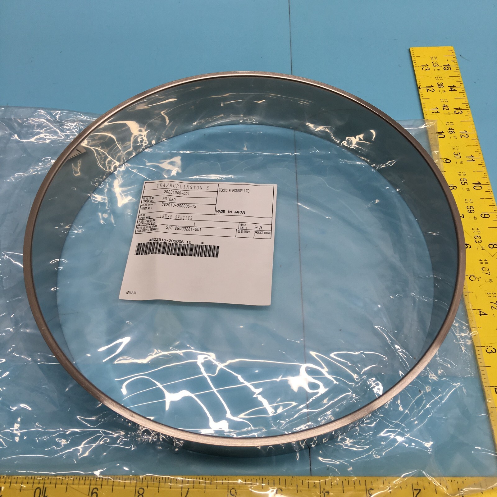 TOKYO ELECTRON TEL CT2910-290006-12 SOD INNER SHUTTER KIT, 155338