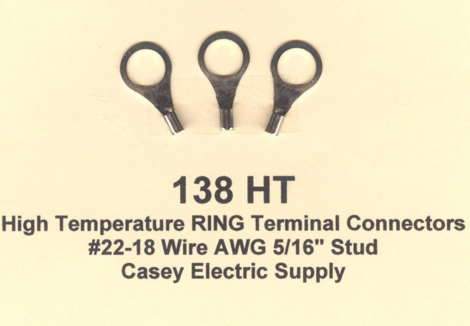 100 High Temperature RING Terminal Connectors #22-18 Wire 5/16″ Stud 900°F MOLEX