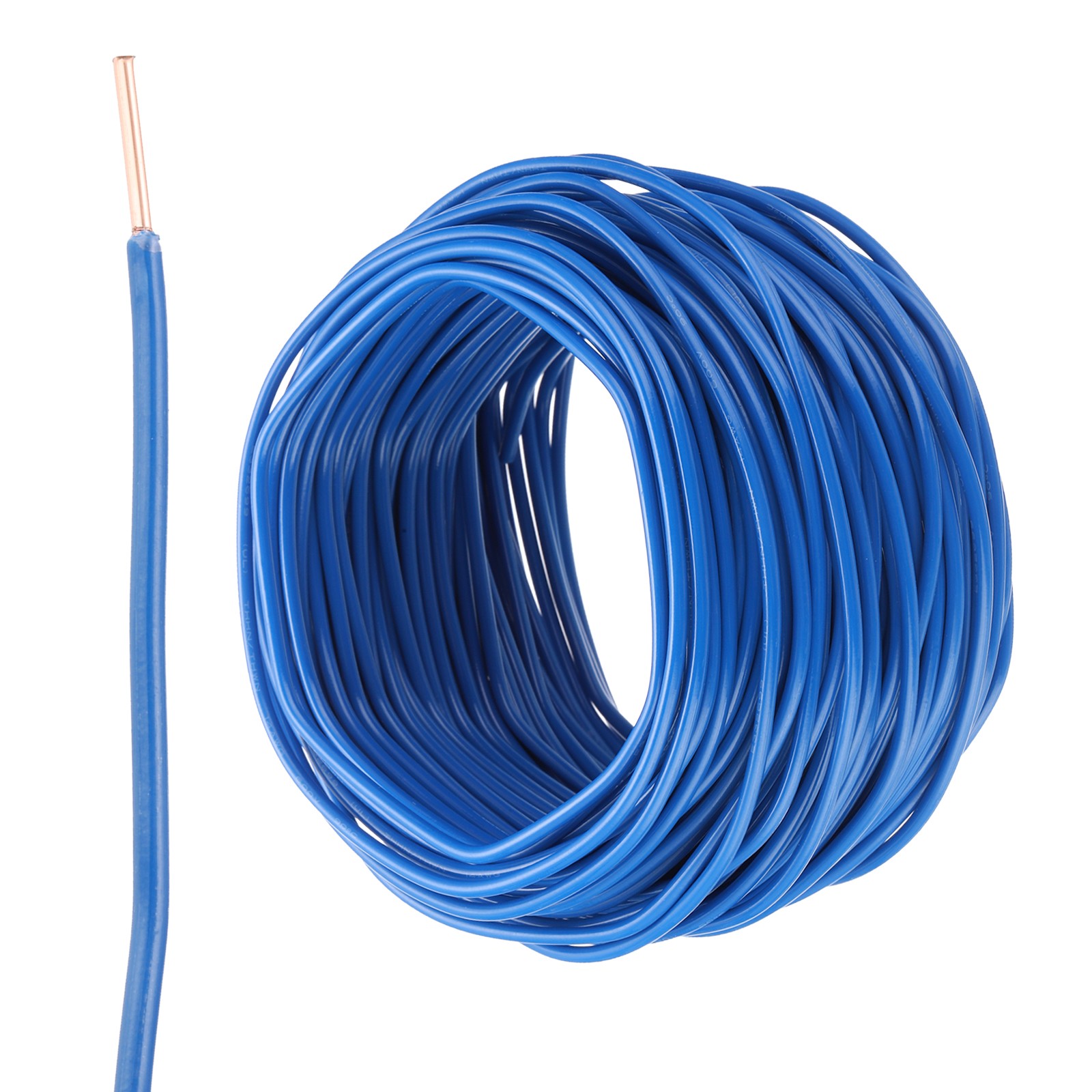 75 Feet Electrical Wire Insulated Solid Copper 14 AWG THHN Wire UL listed,Blue