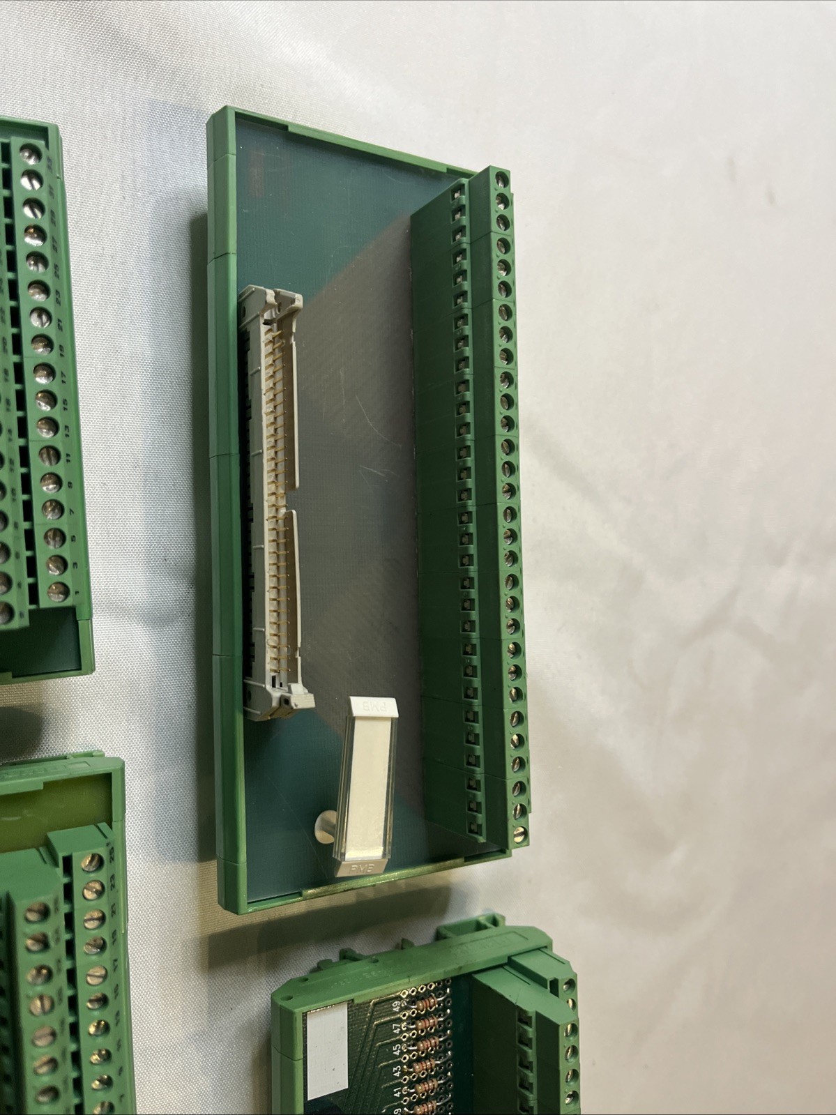 Lot of 5 DIN Rail Ribbon Cable Breakout Boards Terminal I/O Interface Modules