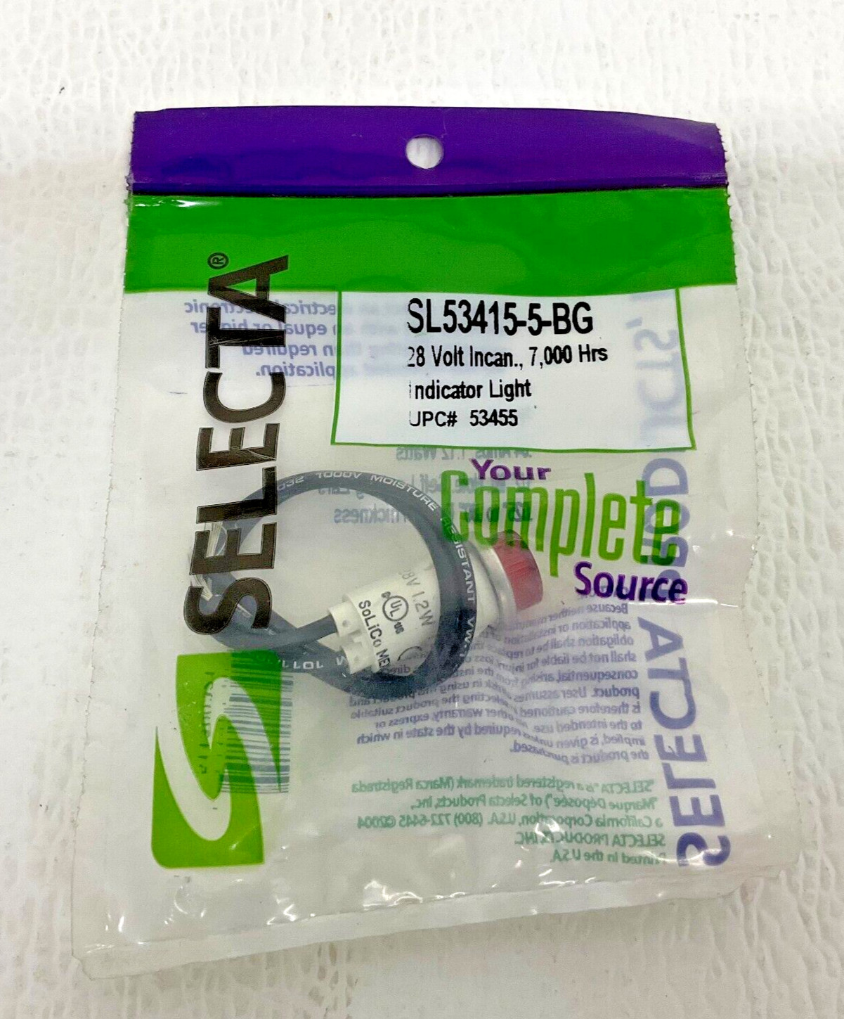 Selecta Solico SL53415-5-BG Red Indicator Lamp 28 V 1.12 W New (VT)