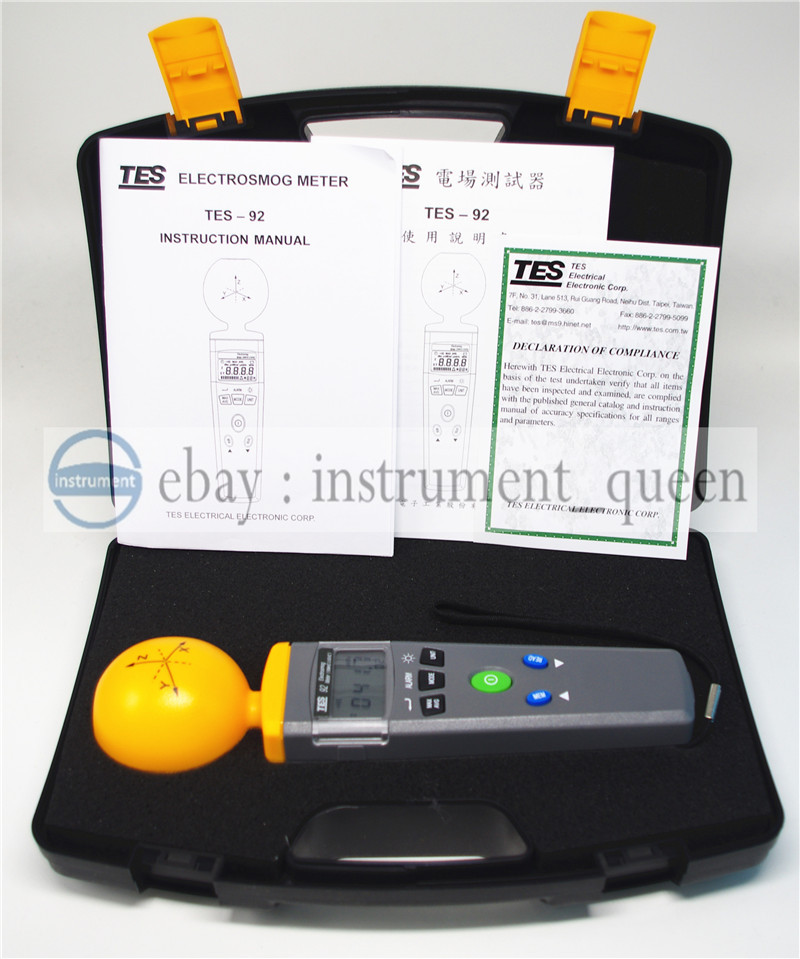 TES-92 3-AXIS EMF/Radiation ElectroSmog Meter Tester TES92 One year warranty