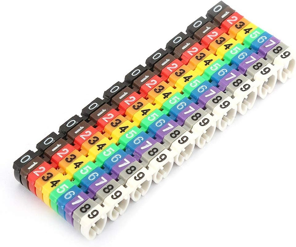 Digital Number Tube Wire Number Label Tube Cable Marker Colorful 1.5Mm²