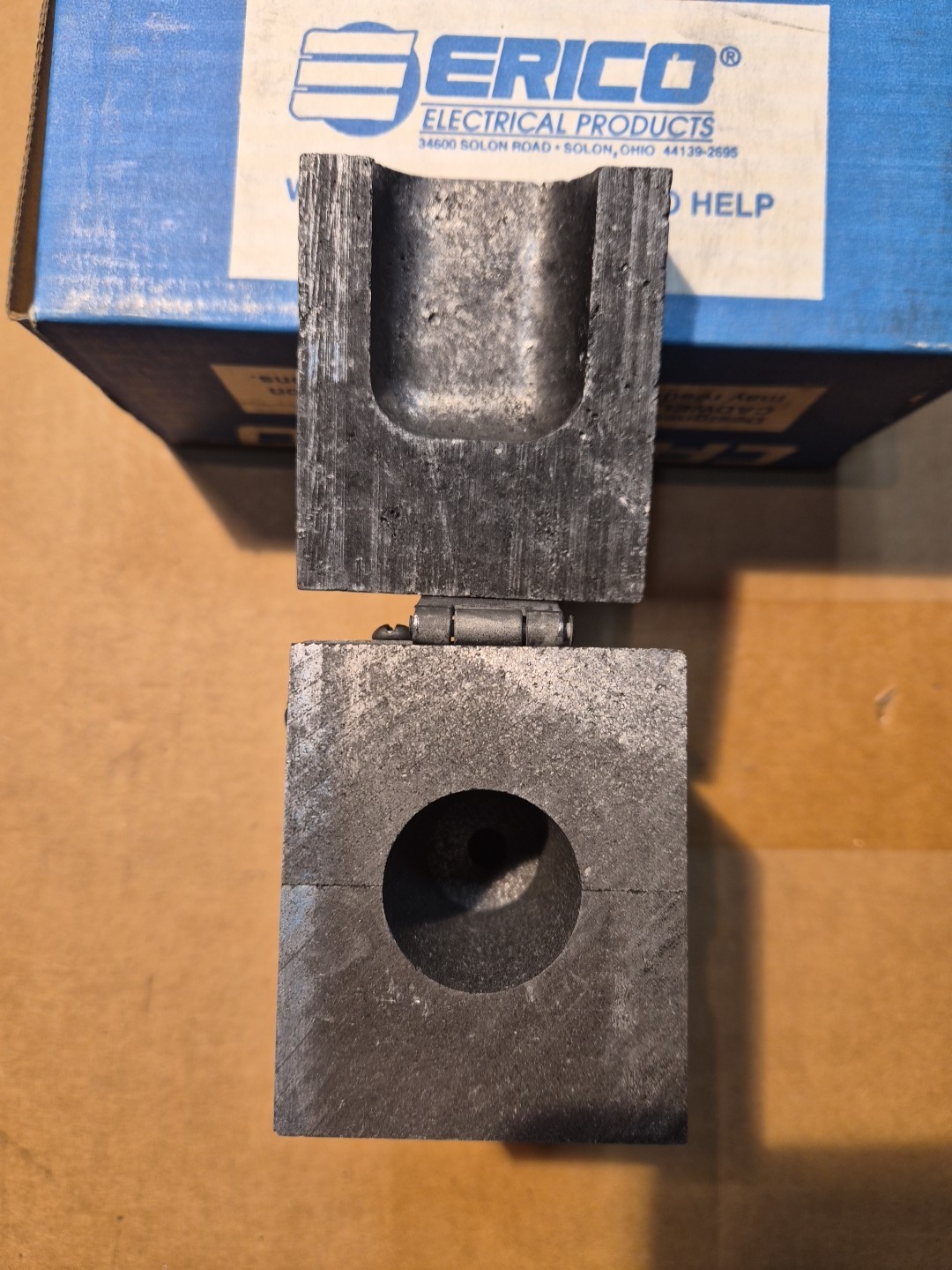 SPLICE CONDUCTOR, SSC-1V, ERICO CADWELD, 2 AWG, STRAIGHT SPLIT BARREL SINGLE END