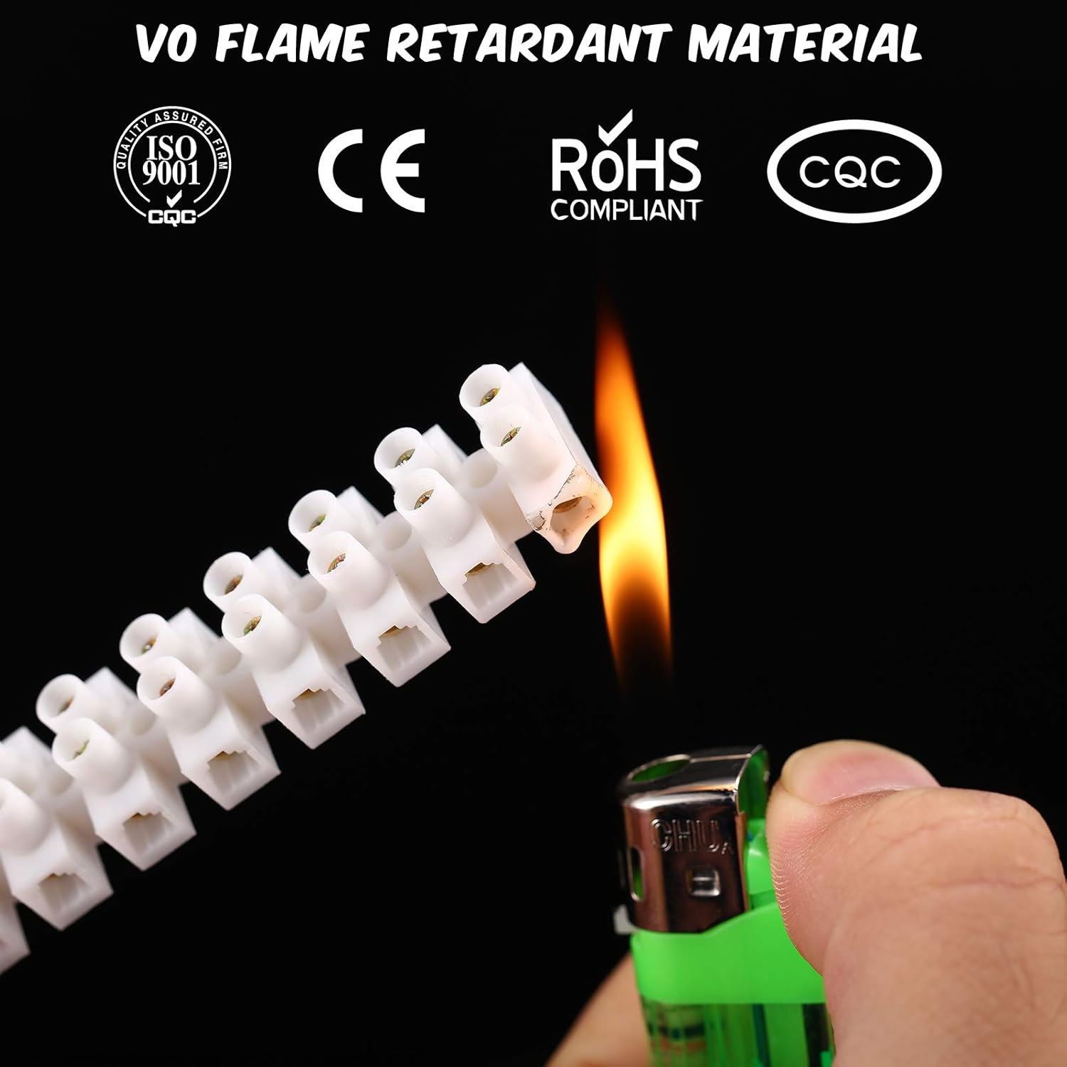 White Terminal Blocks 12 Position Terminal Strip Dual Row Screw Terminals