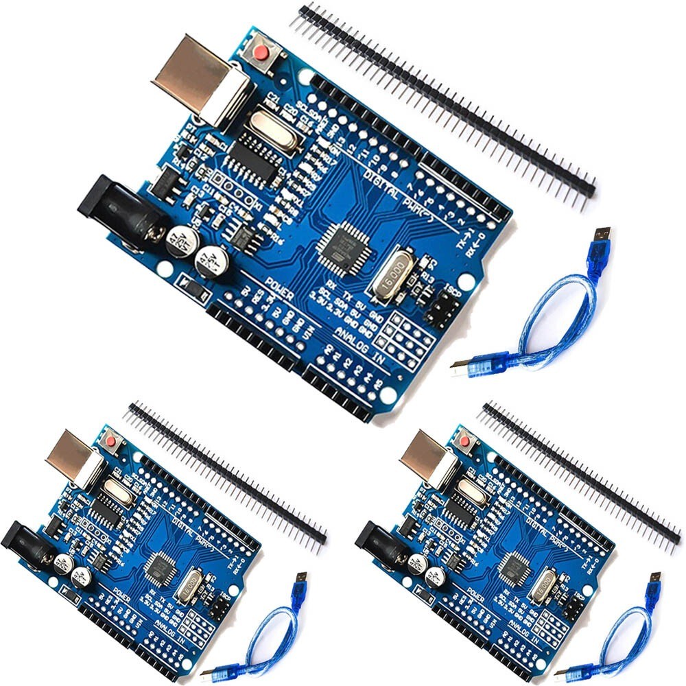 3pcs USB For ATMEGA16U2+ 3pcs Development Arduino UNO Cable ATmega328P R3 Board
