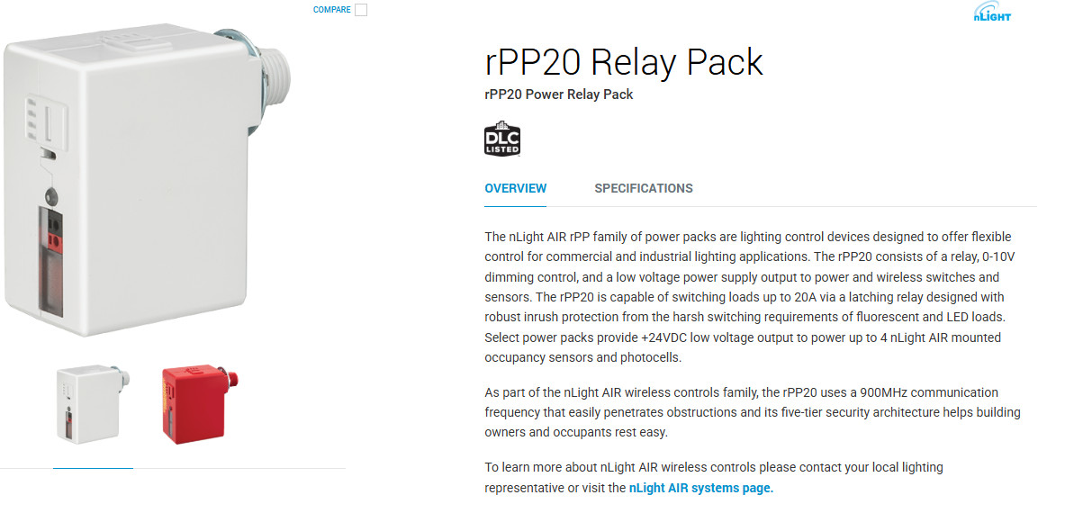 New in box! Acuity/nLight RPP20 24V EFP G2 nLight AIR Relay Pack