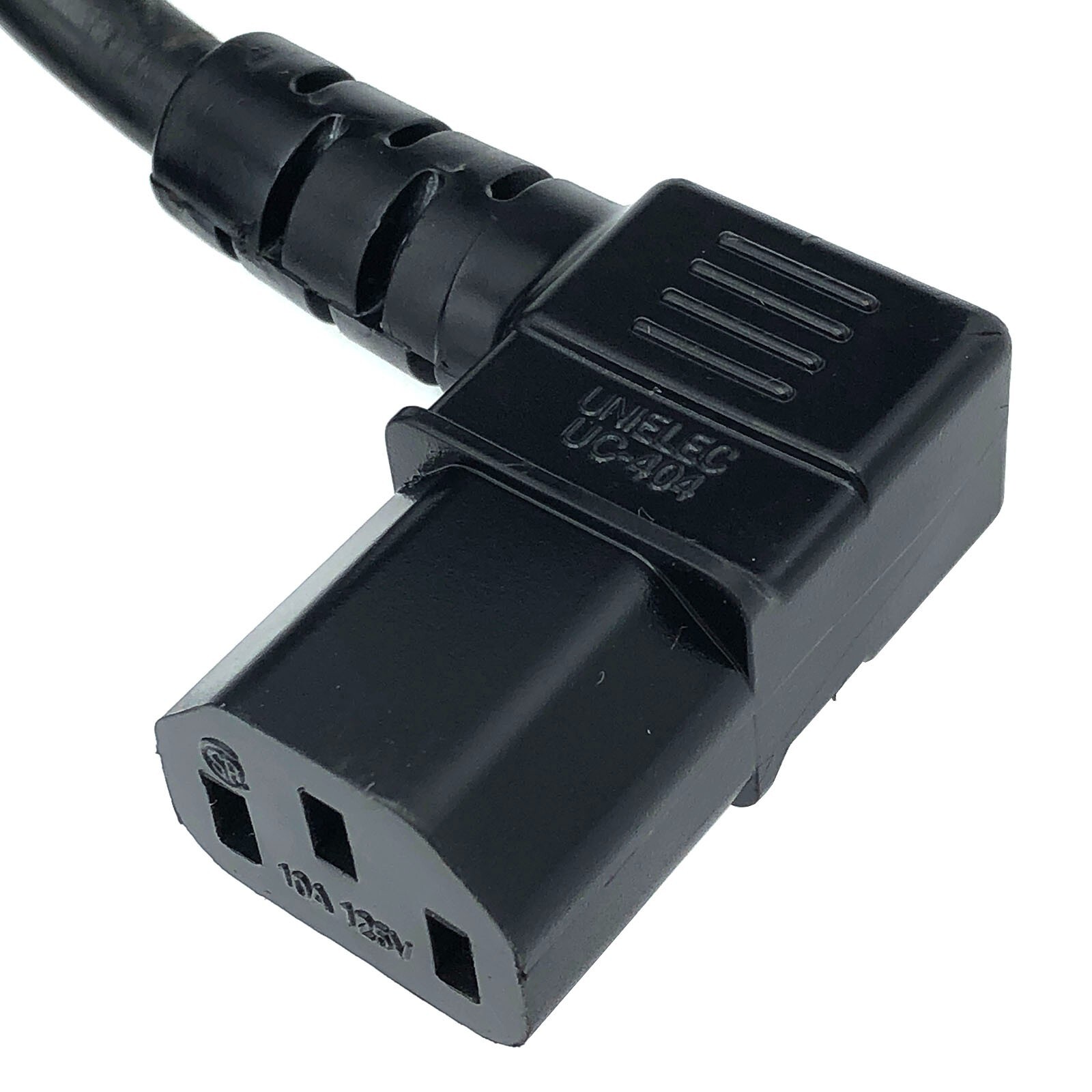 15ft AC 5-15 to C13 Hospital Grade Power Cord Cable – 3 Prong Right Angle 18AWG