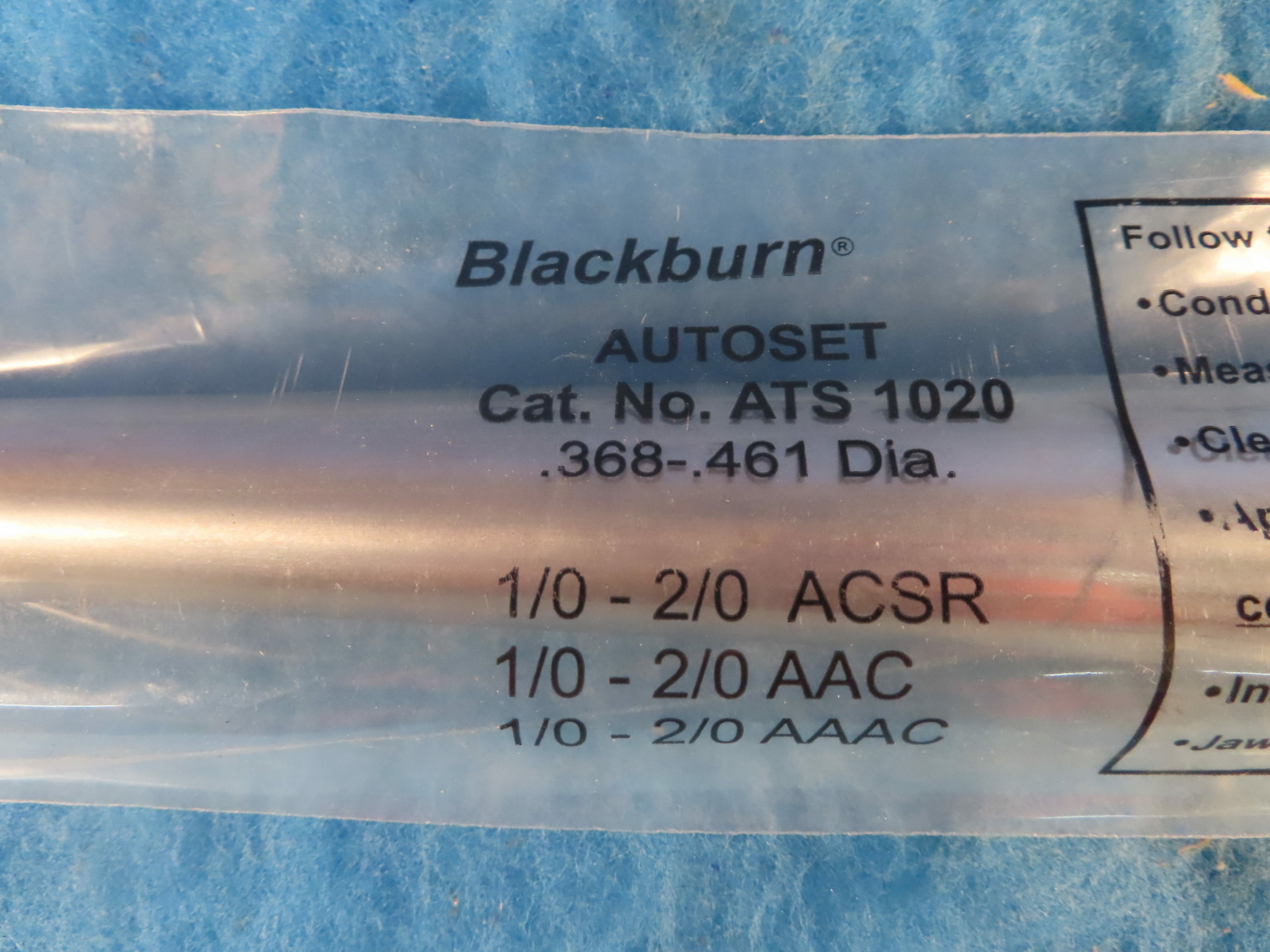 BLACKBURN AUTOSET LOT OF 6 ATS1020 .368-.461 DIA TENSION SPLICE