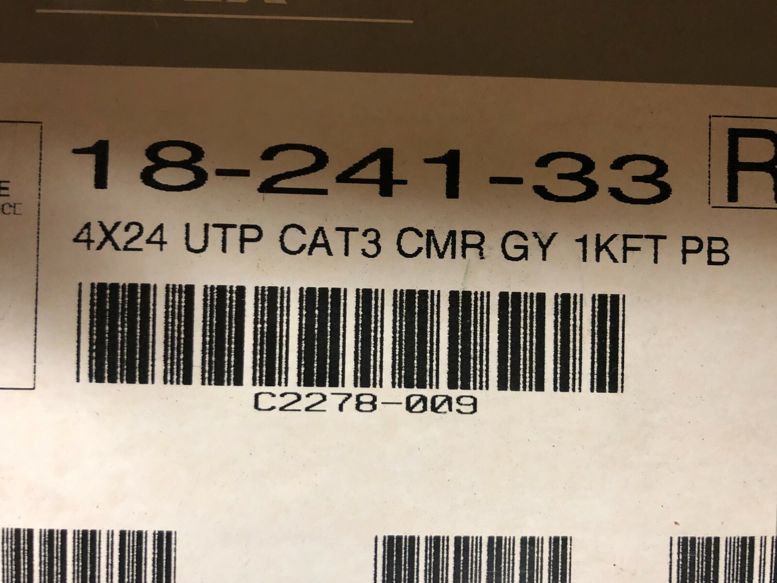 100′ Superior Essex 18-241-33 4 Pair 24 AWG UTP Cat 3 CMR Telephone Wire Cable
