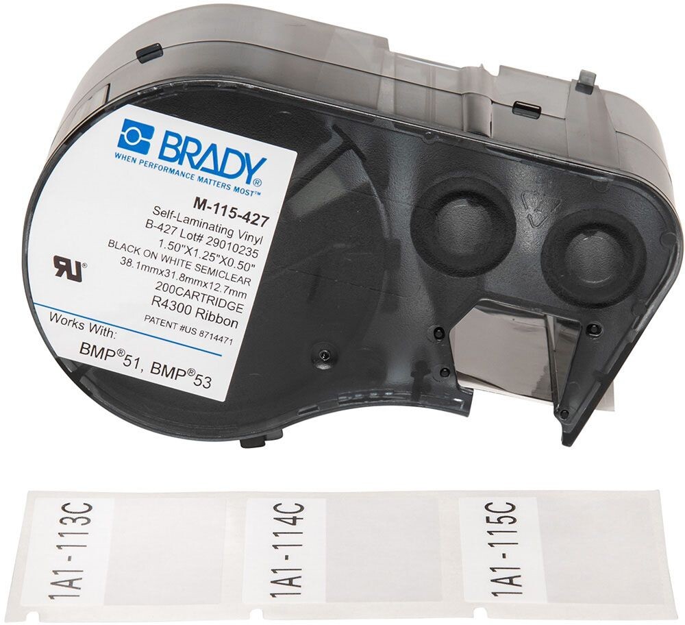 Brady M-115-427, 1.5″ x 1.25″, 10 to 4, Black/White, Self-Laminating Label, 1pc