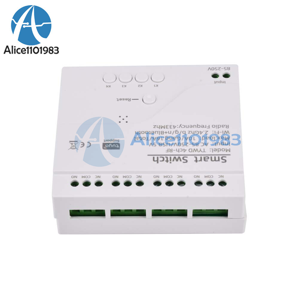 Smart Wifi Switch Relay Module AC 85-220V 4 Channels for Tuya Alexa Google Home