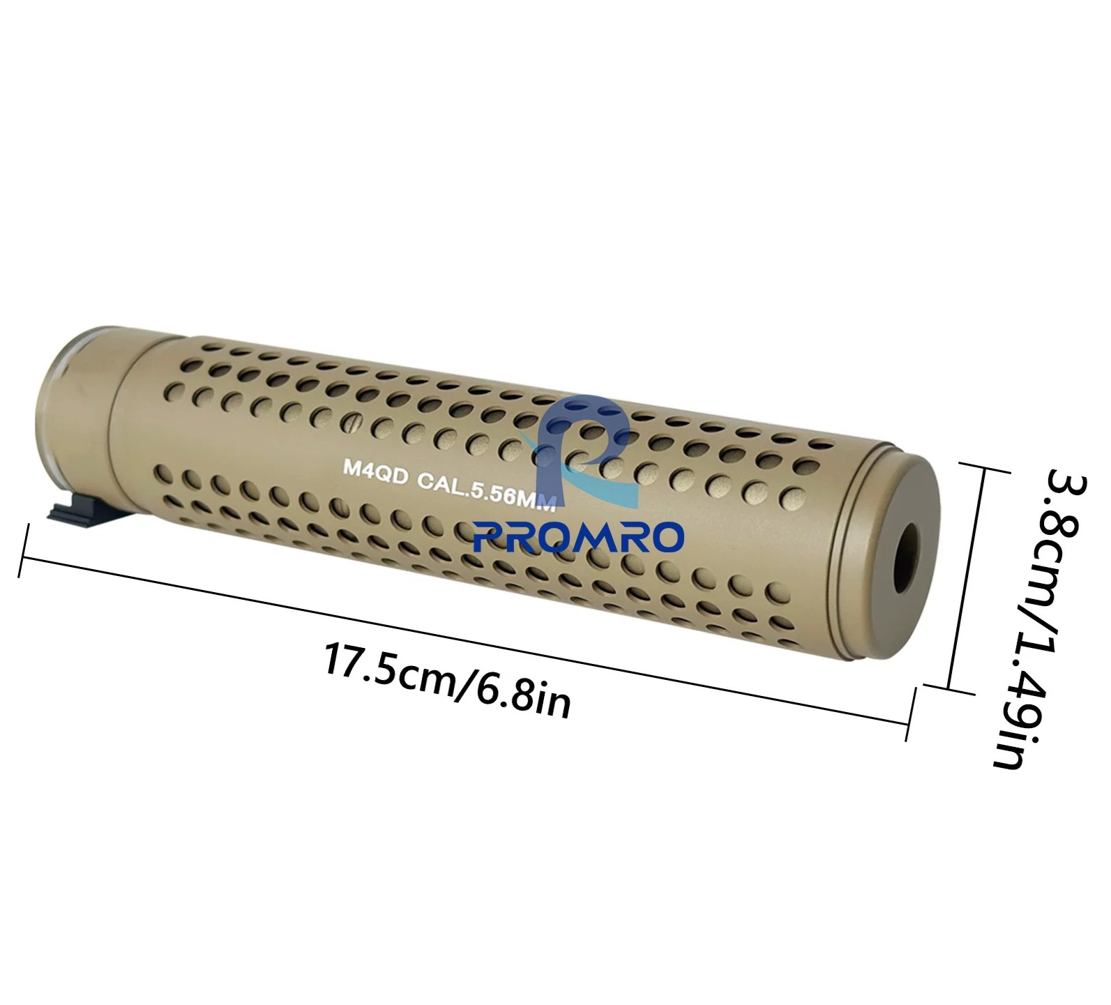 KAC/QD Metal Suppressor, 14mm CCW, Inert Decor Part for Jinming Model, Black/FDE