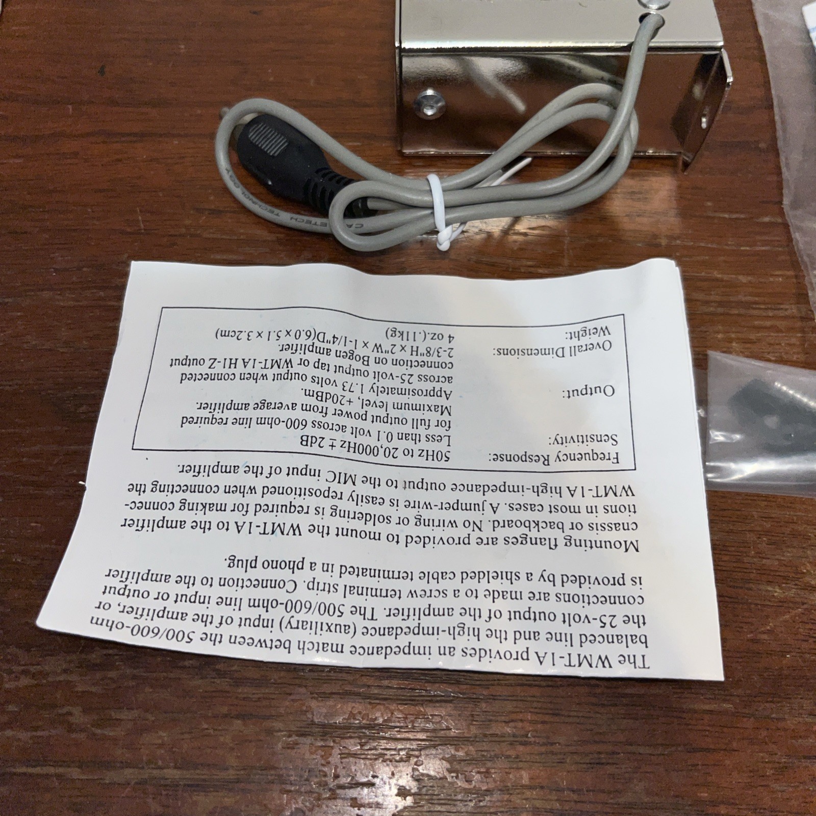 Bogen WMT-1A 10K To 600 Ohm Input / Line Transformer – New Unused In Bag