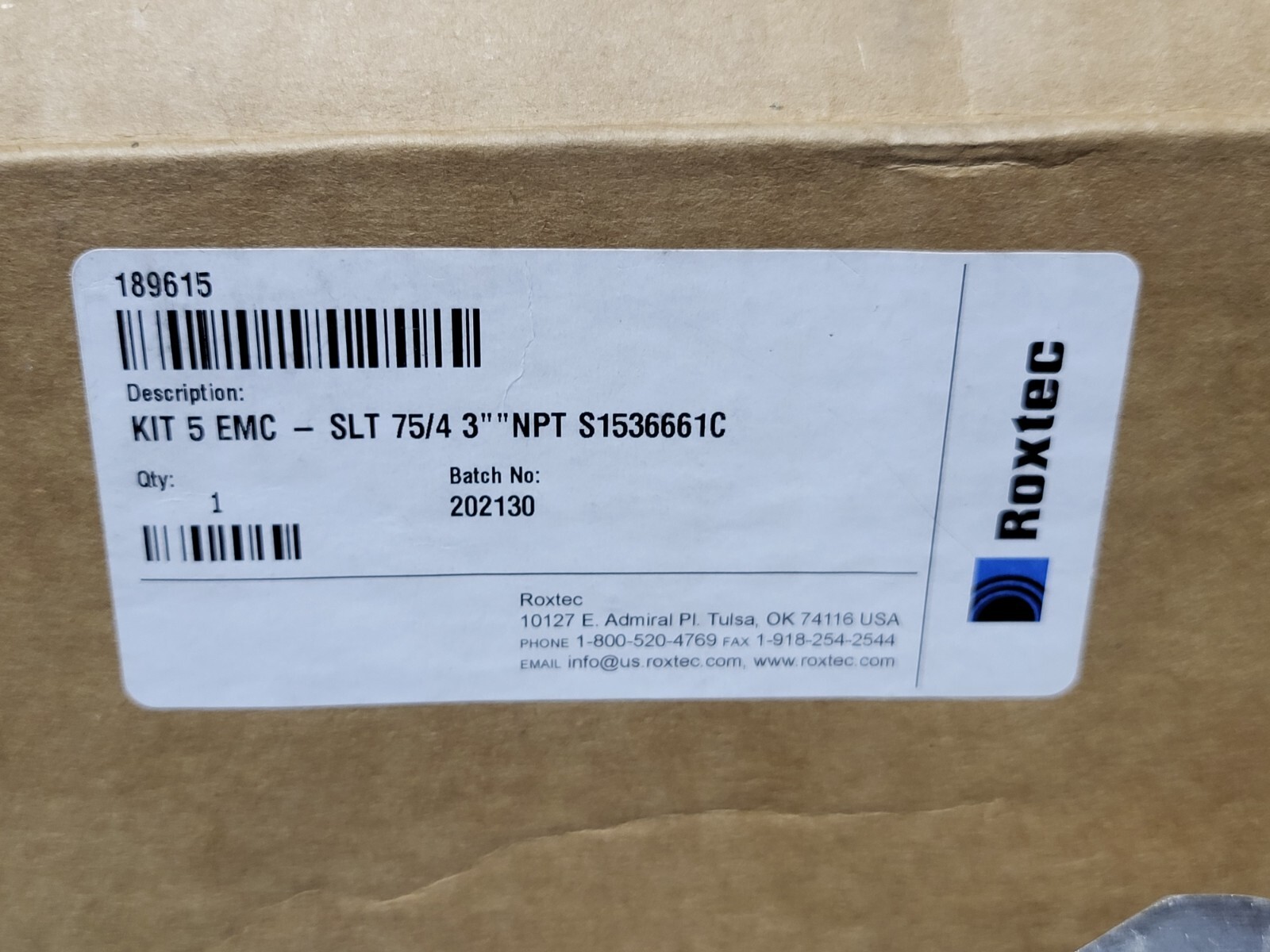 ROXTEC S1536661C (189615) KIT 5 EMC-SLT 75/4 3″ NPT, STAINLESS STEEL FITTING NIB