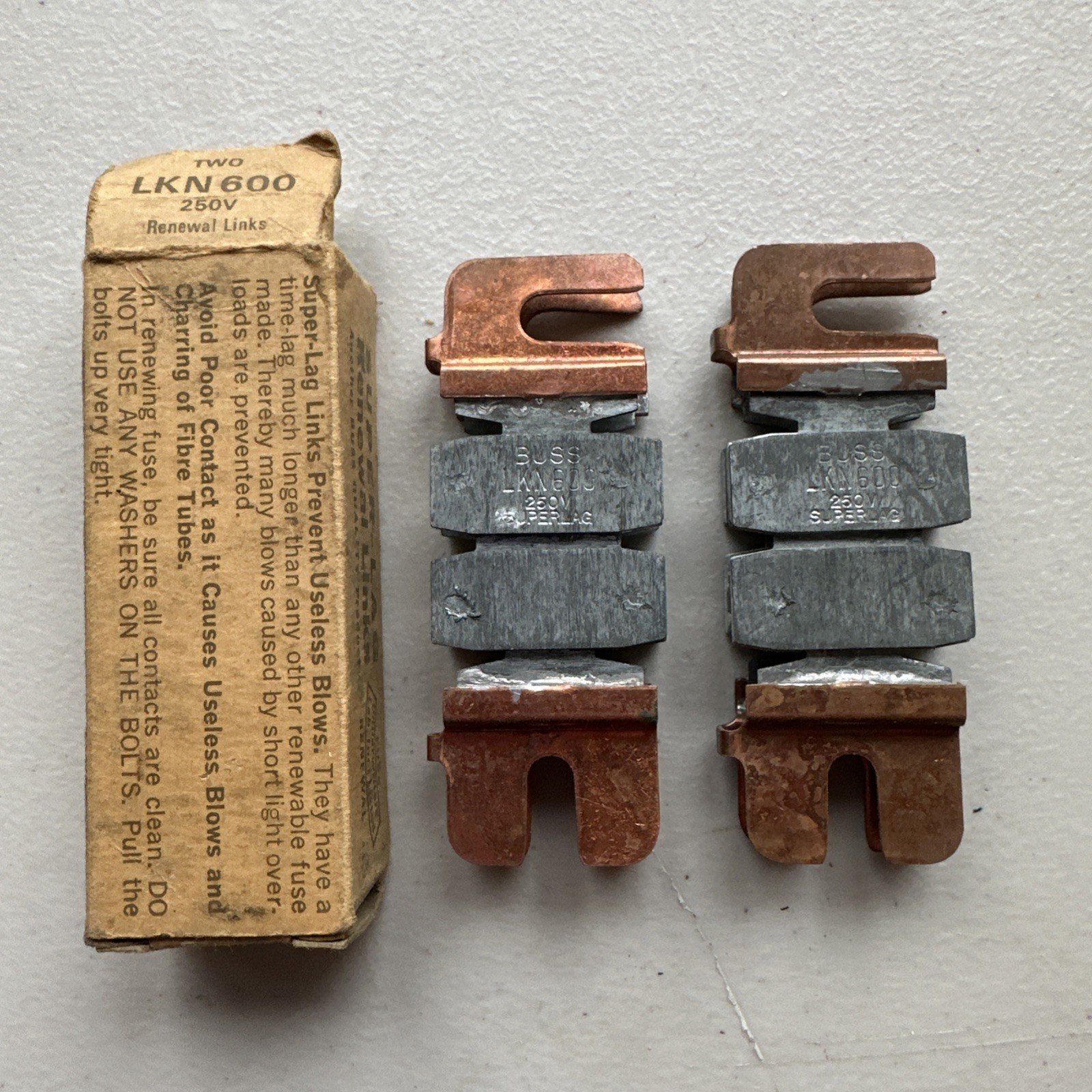New 2 In Box. BUSS BUSSMAN SUPER-LAG RENEWAL LINKS LKN600 250V