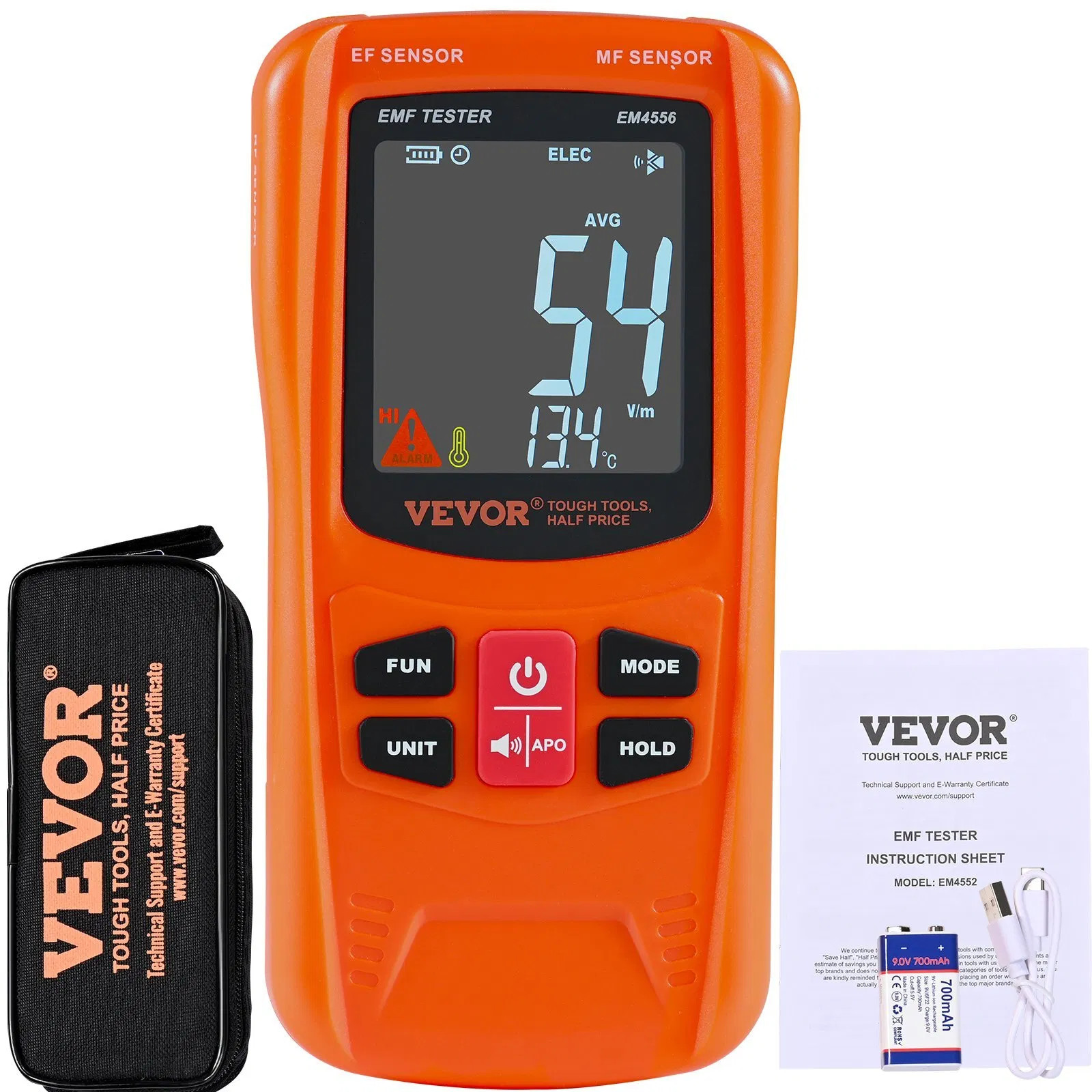 3-in-1 EMF Meter, 5Hz-6GHz, Handheld Rechargeable Electromagnetic Field Radiatio