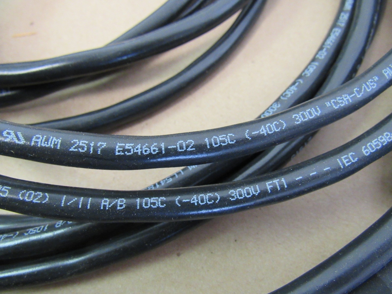 4 PCS AWM 2517 E54661-02 CABLES 10FT 105C 300V CSA-C/US LL54185 W/ 11 CONNECTORS