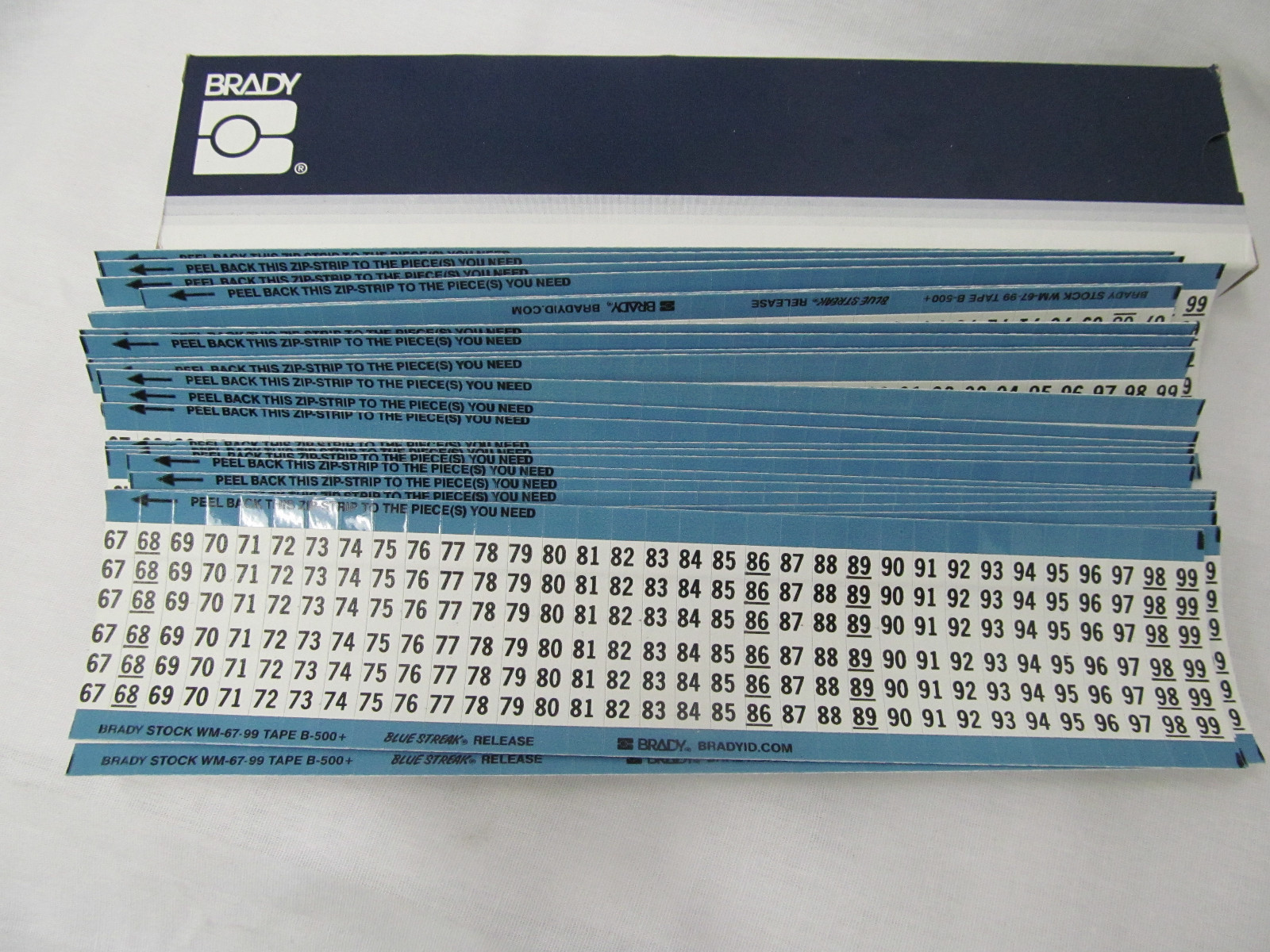 Wire Marker Cards Brady WM-67-99, box of 25