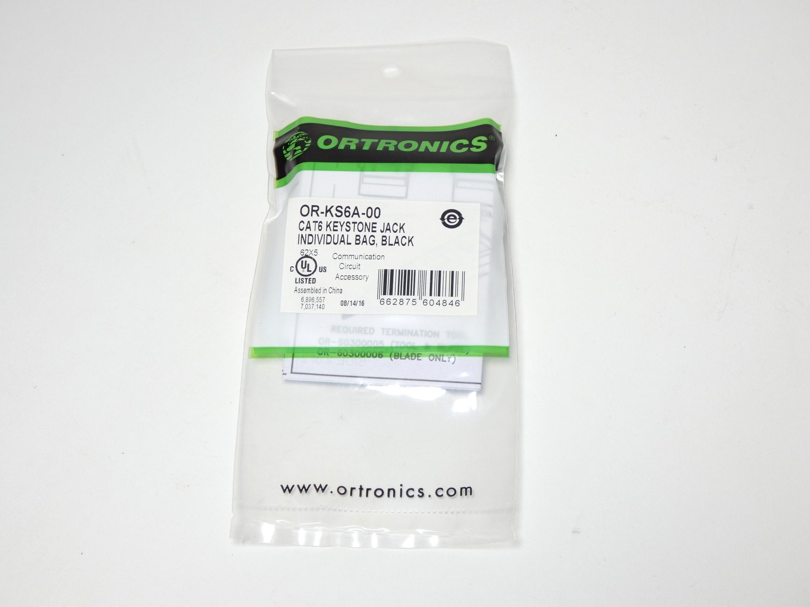 *Box of 20* Ortronics OR-KS6A-00 Cat6 Keystone Jack Module Black – NEW Surplus!