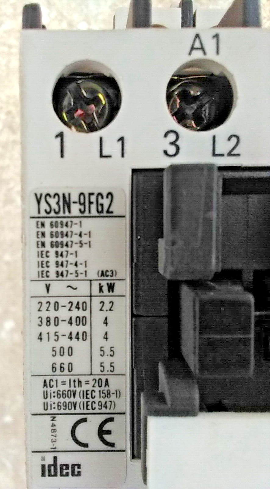 YS1T-RHA25F21PD & YS3N-9FG2 IDEC DIN Rail Thermal Overload Relay