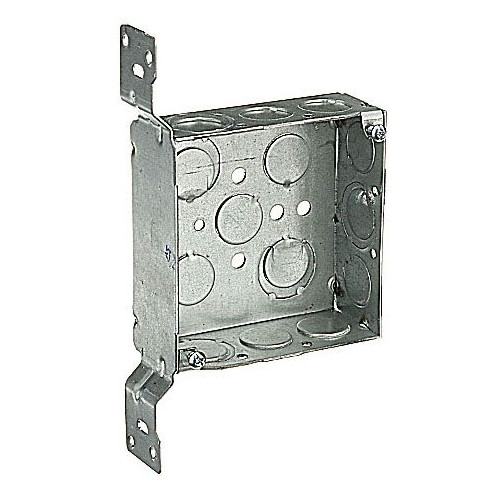 Steel City 52151CV1/2&3/4, Steel, Electrical Square Outlet Box, 1 pc